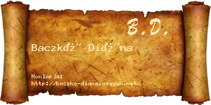 Baczkó Diána névjegykártya